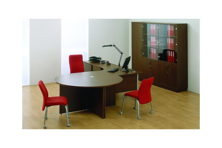 Opto - Panel Leg Crescent Desk with 270 Degree Meeting Point
